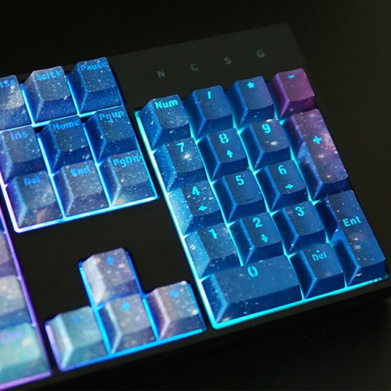 Sternenhimmel ABS Persönlichkeit mechanische Tastatur Tastenkappen Wassertransferdruck 104 Tasten Tastenkappen für FILCO