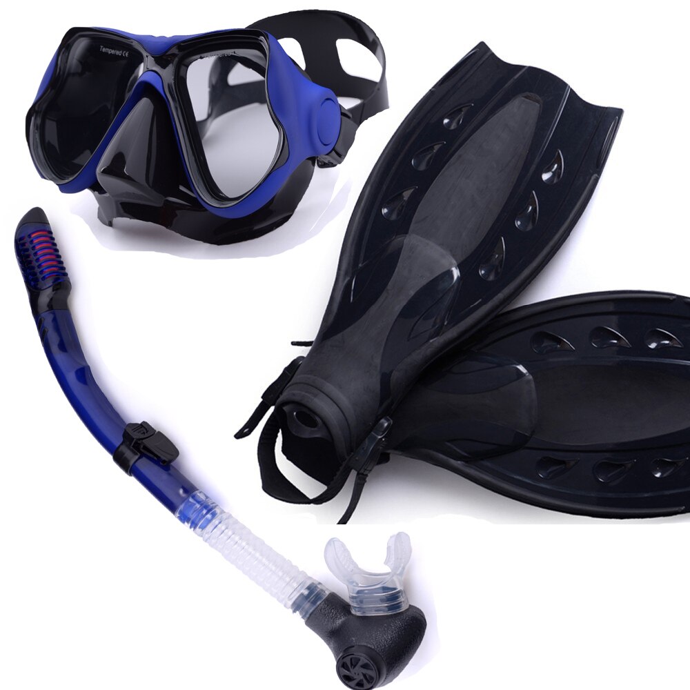 scuba diving equipment 3pcs of set dive mask and snorkel flipper kit mask snorkeling kit for adult