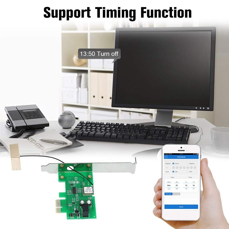 -For EWeLink Mini PCI-E Desktop PC Remote Control Switch Card WiFi Wireless Smart Switch Relay Module Wireless for Smart Home