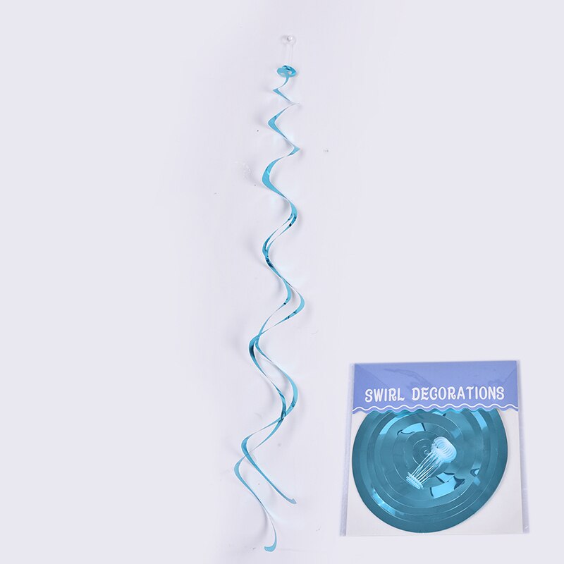 DIY Swirl Banner Decorative Ceiling Hanging Metallic Wedding Favor Birthday Decor Garland Party Supplies: Blue