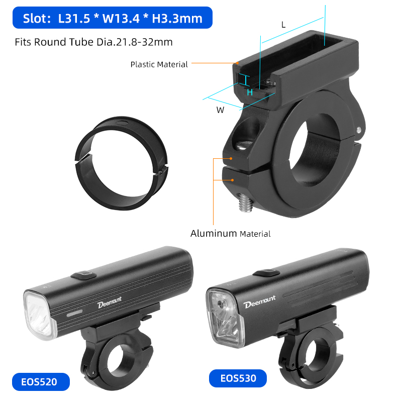Adaptador para faro EOS530/520 para Rockbros /Blackbird L3, soporte de lámpara frontal, vástago de manillar, horquilla, soporte para casco, compatible con GoPro