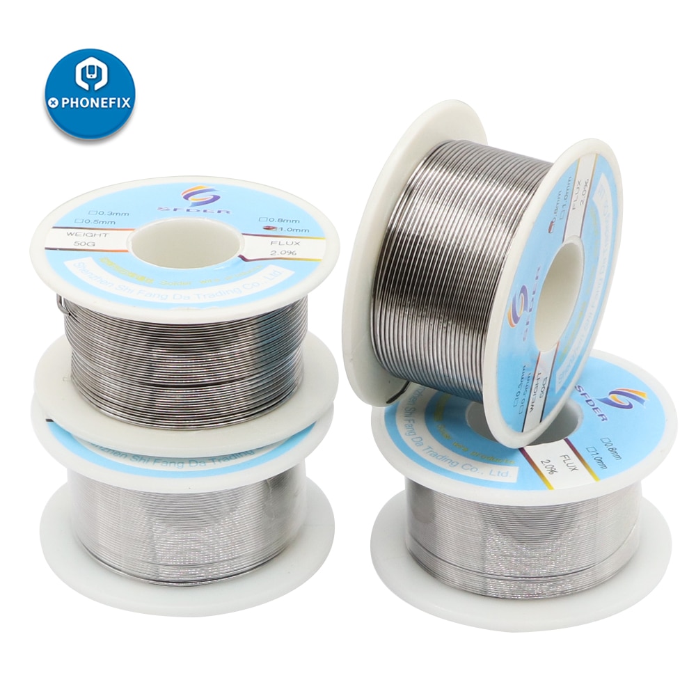 No-Cleaning Melt Rosin Core Solder Wire Welding High Purity 50g 0.3/0.5/0.8/1.0mm Flux 2.0% Iron Soldering Wire Phone PCB Repair