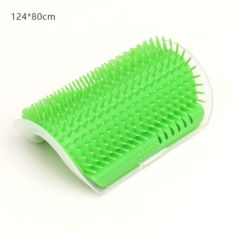 Herramienta de masaje para gatos, peine de masaje para depilación de mascotas, esquina de pared, cepillo para frotar autolimpiante, juguetes para gatos, suministros de belleza para mascotas: Blanco