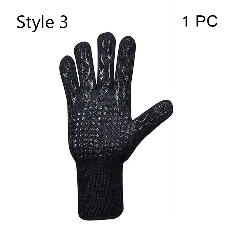 500-800 grader extremt värmetåliga grillhandskar för bakning grillning ugnsvantar kökstillbehör matlagningshandskar: Stil 3 -1 st