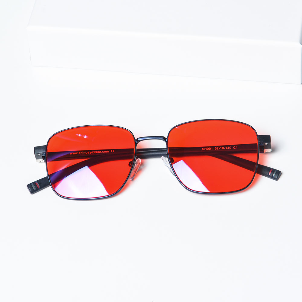 SHINU lunettes hommes femmes lunettes de lumière bleue lunettes de jeu sur ordinateur rouge/Orange/lentille transparente bloquant la lumière bleue lunettes sh001