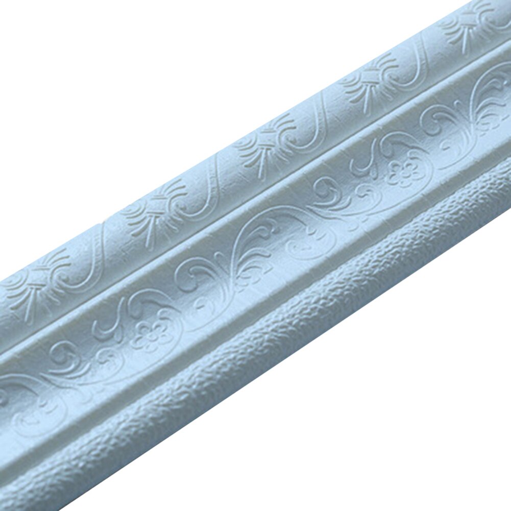 Wall Trim Line Skirting Border 3D Pattern Sticker Decoration Self Adhesive Waterproof Strip SEC88: Light Blue   B