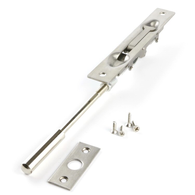 304 Stainless Steel Security Door Guard Lever Action Flush Bolt Latch Slide Bolt Lock Satin Nickel Brushed