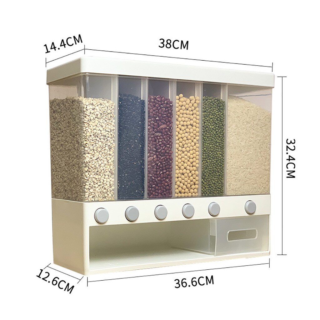 Automatic Plastic Cereal Dispenser Storage Box Food Tank Rice Container Organizer Grain Kitchen Food Storage Tool Storage Cans