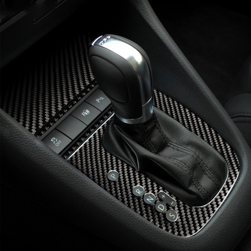 Autocollant de changement de vitesse de voiture en Fiber de carbone, 1 pièce, pour Volkswagen Vw Golf 5 Golf 6 SCIROCCO GTI intérieur automobile