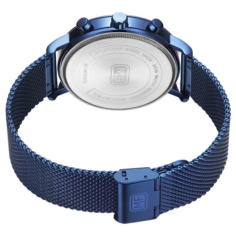 Heren Horloges met Roestvrij Staal Blauwe Top Luxe Sport Chronograaf Quartz Horloge Mannen Relogio Masculino waches