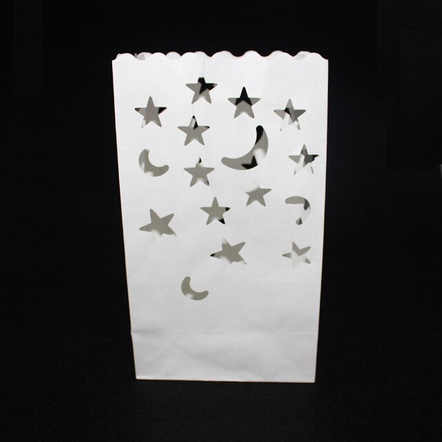 10 teile/los 10 "25 cm Weiß Papier Laterne Kerze Tasche LED-Licht Lampion Herz DIY aufbringen Für Geburtstag Party hochzeit Veranstaltung Dekor: B