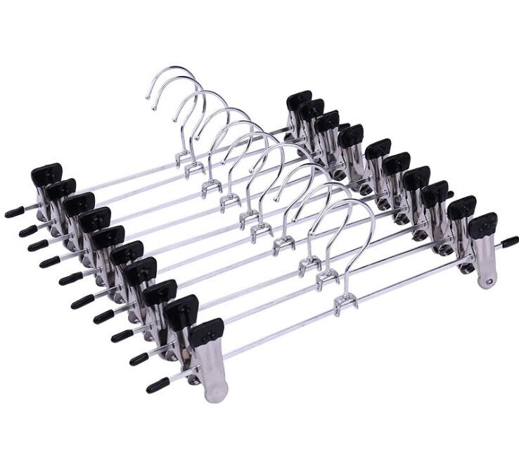 5 stks/partij Hangers Voor Kleding Roestvrijstalen Clip Stand Hanger Broek Rok Kid Kleding Verstelbare Pinch Grip Cabide GYH