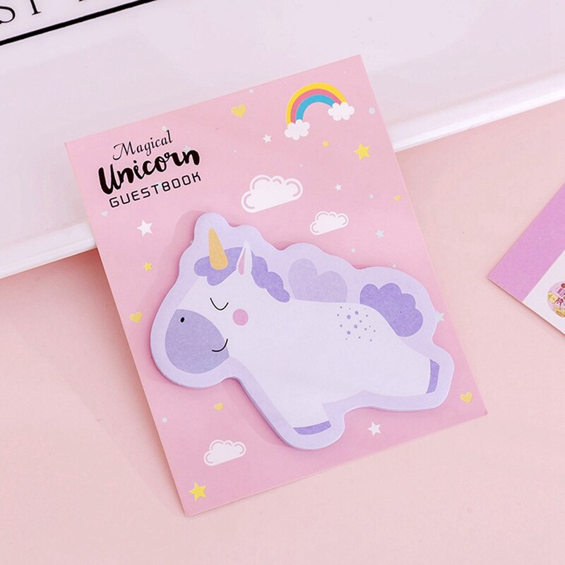 Cute Pink Girls Heart Unicorn Notebook Sticky Notes Student Diary Learning Office Stationery For Girls Learning Supplies
