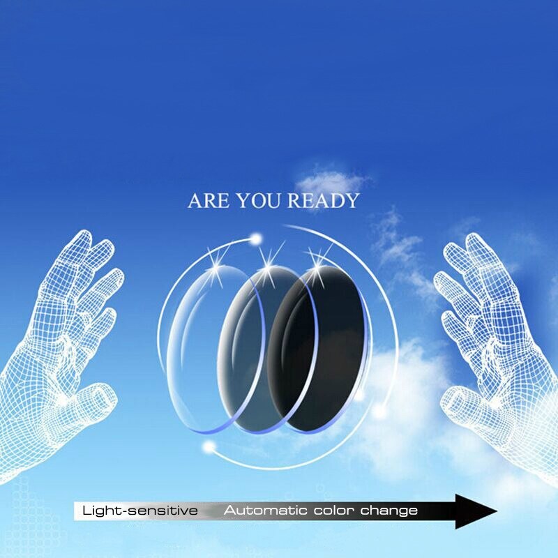 Lentes de decoloración de resina con CR-39 de prescripción 1,56, lentes para miopía hipermetropía presbicia óptica sensibles a la luz