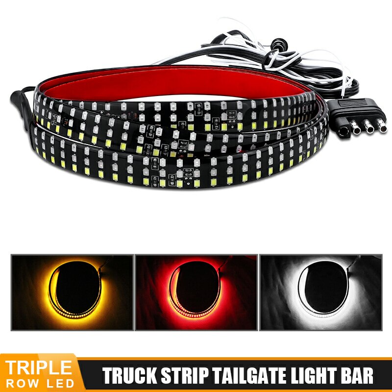 48 inch Truck Tailgate LED Light Bar 3 Row 6-Funtions Brake Reverse Turn Signal Stop Tail Strip For Jeep Pickup SUV for Dodge