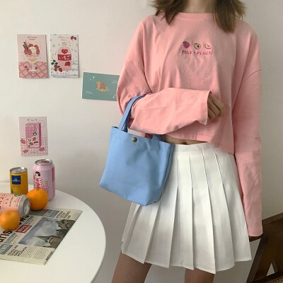 Jedzenie niosące pudełko na obiad urocza torba dziecko zakupy puste Eco klient prezent z płótna przenośne dzieci luzem tkanina w jednolitym kolorze obiad: bule