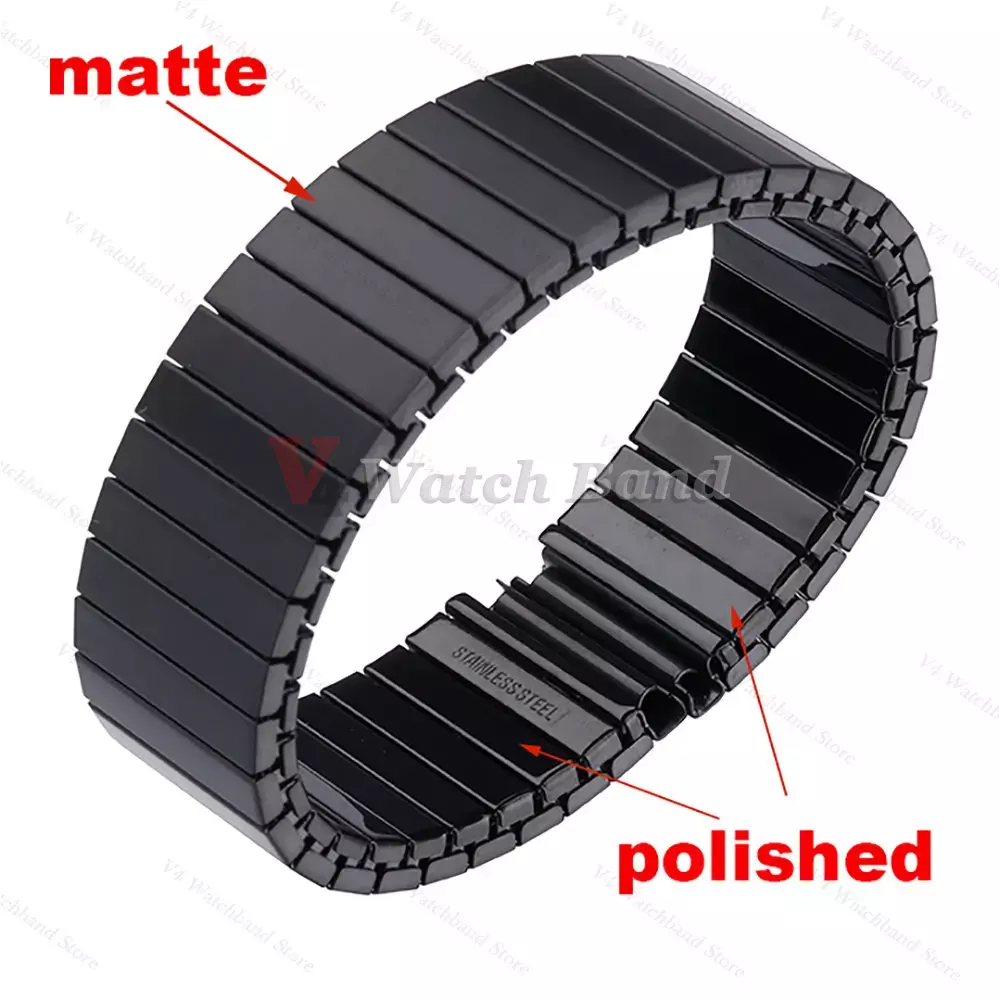 Elastic Stretch Watch Strap Stainless Steel Watch Band 14mm 16mm 18mm 20mm 22mm Metal Expansion Strap Wristband Bracelet Tool