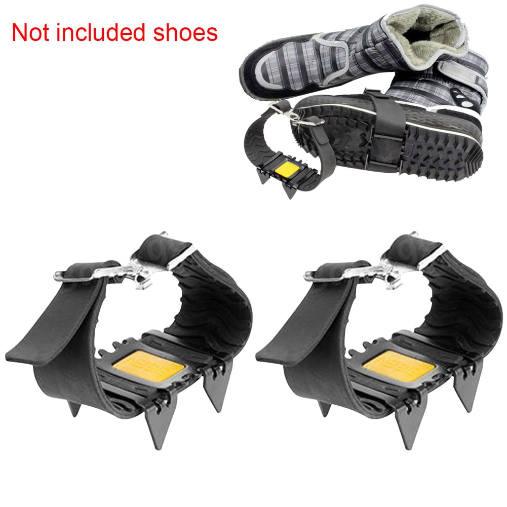 4 Teeth Cleats Spikes Climbing Anti-slip Traction Ice Gripper Hiking Outdoor Overshoe Crampons