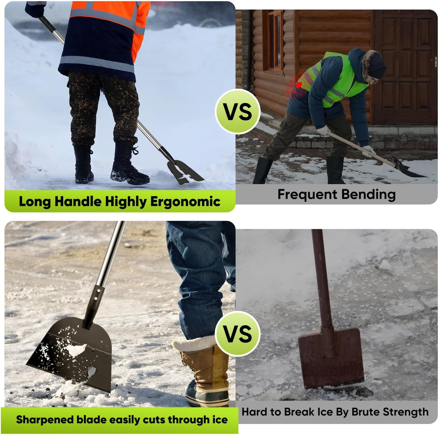 Pala plana, pala para nieve, raspador de hielo, raspador de suelo, pala de limpieza de jardín al aire libre, pala para hielo para entrada, herramientas de eliminación de malezas