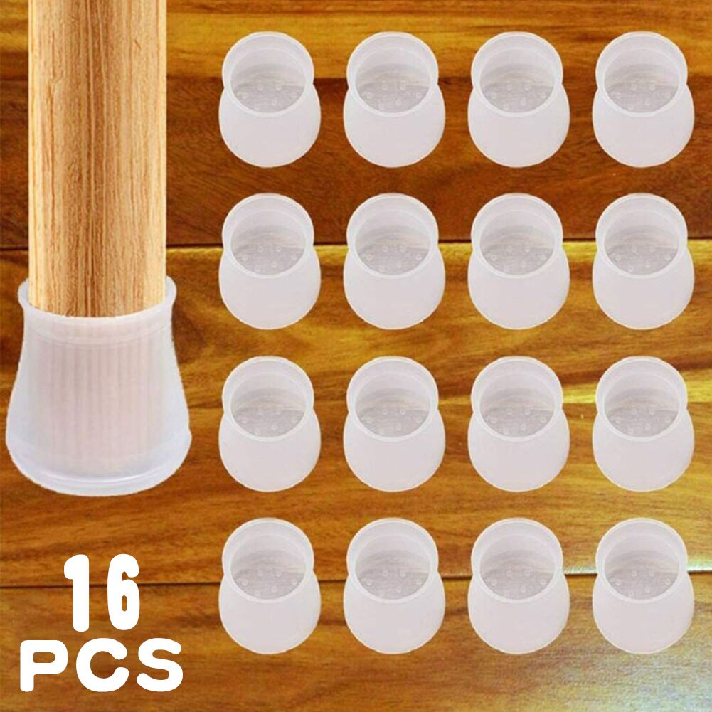 16Pcs Chair Foot Pad Silicone 40 mm Furniture Feet Protection Cap Non Slip Bottom For Round / Square Chair Leg Cover: Default Title