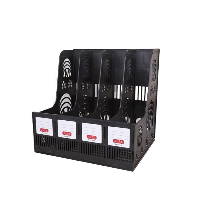 32.3 x 26.4 x 30.4cm fire-i-en filholder skrivebordsarrangør kontor fil kolonne pp plast dataramme filholder: Sort
