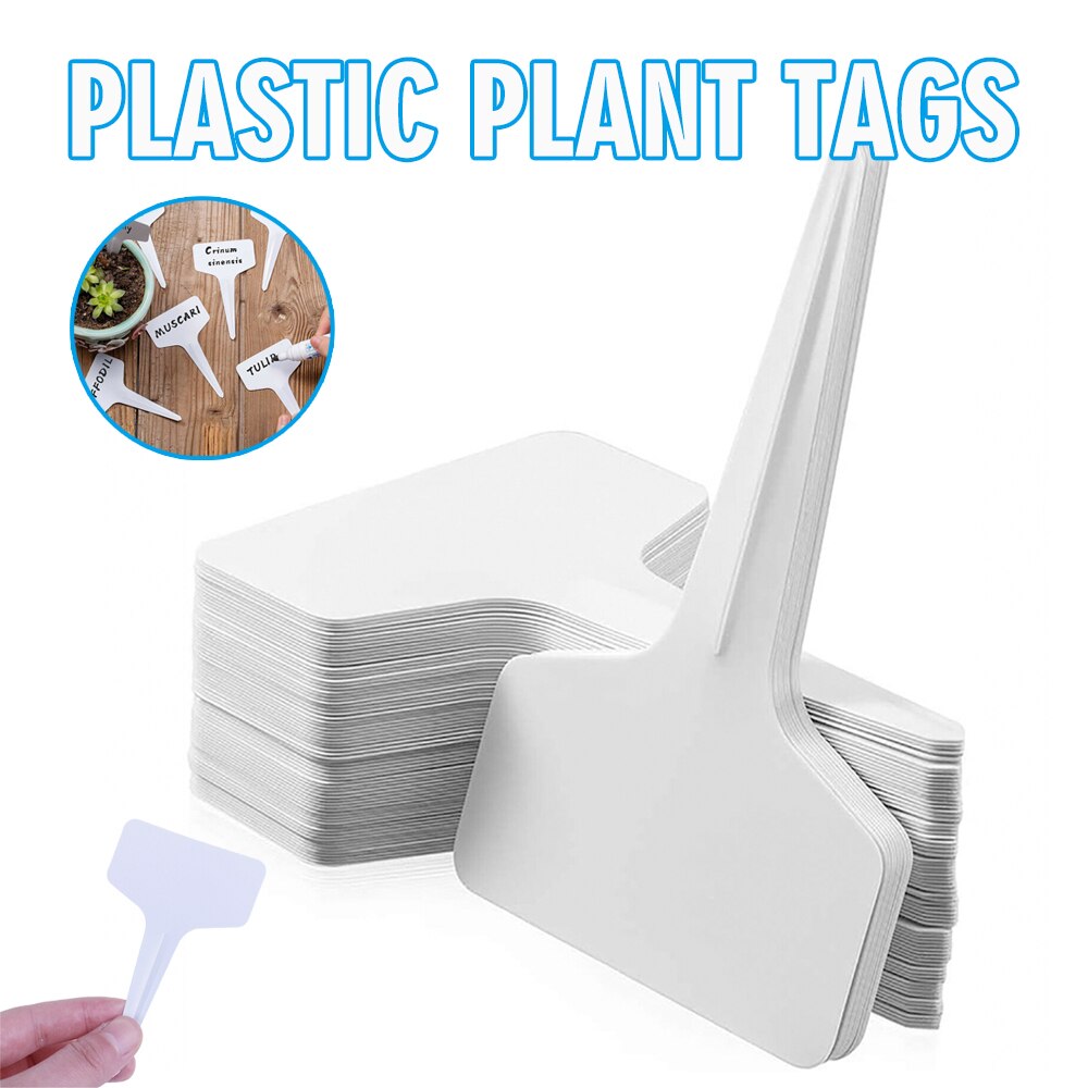 100/200/500 Pcs Wit T-Vorm Plant Tags Labels Marker Voor Bloem Zaad Rassen Kwekerij Plant Teken Kas tuin Thuis