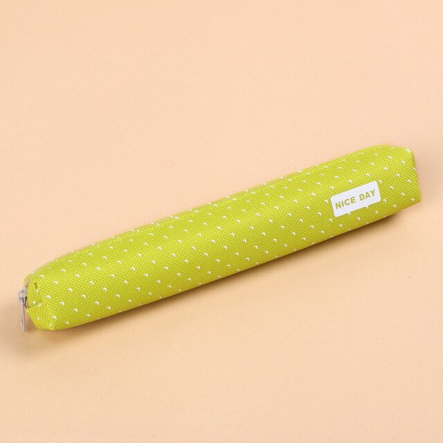 Canvas Geometric Pencil Case School Simple Striped Grid Solid Color Cute Kawaii Pencil Bag Pouch Office Students Kids Supplies: H