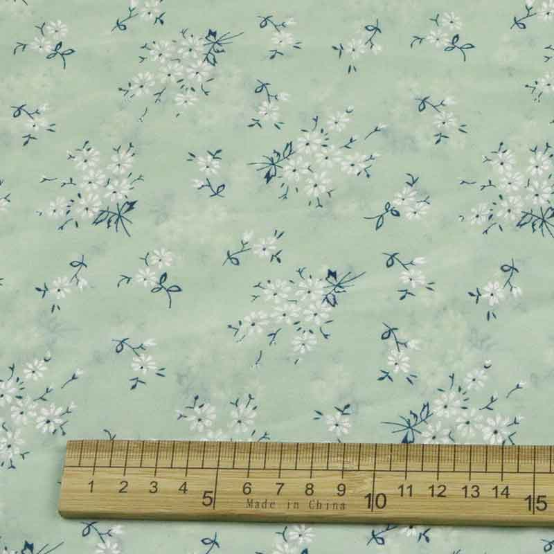 Tela de tul de gasa estampada suave Floral rosa, gris, verde, amarillo para camisas de vestir, por metros