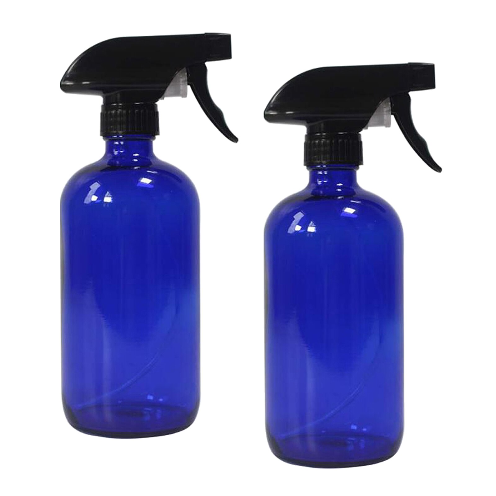 2pcs 250/500ml Boston Empty Amber/Blue Glass Spray Bottles Container Trigger Spray Bottles Mister Bottles Refillable Bottles: blue 500ml