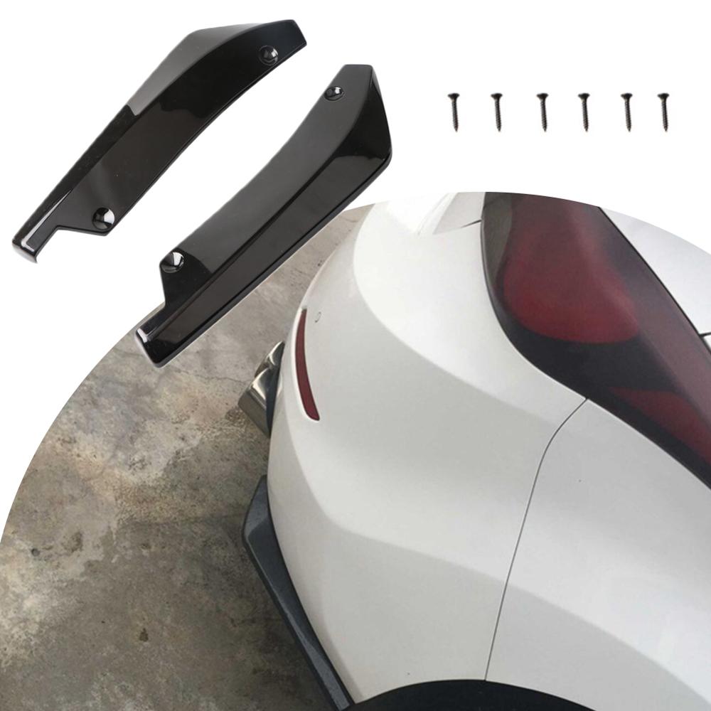 Par de difusor de labio para parachoques trasero de coche Universal, divisor de ángulo Canard, faldón lateral, extensión de parachoques, Alerón, Protección decorativa