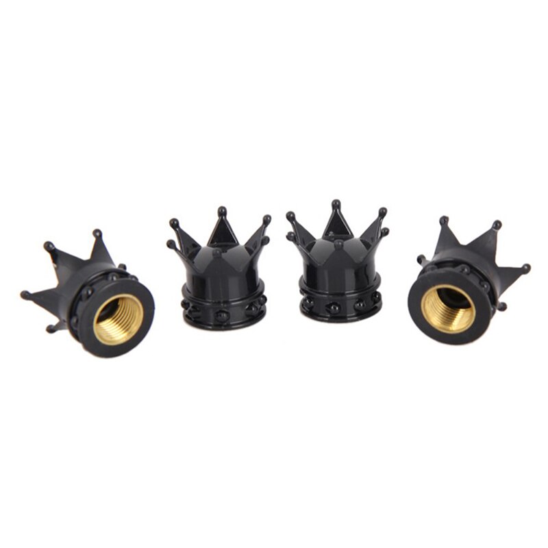 4pcs/lot Crown Bicycle Tire Valve Caps Universal Dustproof Tyre Wheel Stem Air Valve Caps Tire Valve Auto Truck Bike: BK