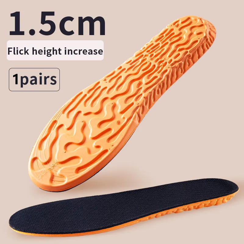 Orthopedic Height Increase Insoles for Women Men Invisiable 1.5-3.5cm Memory Foam Shoes Pad Breathable Feet Care Insole: black / 5