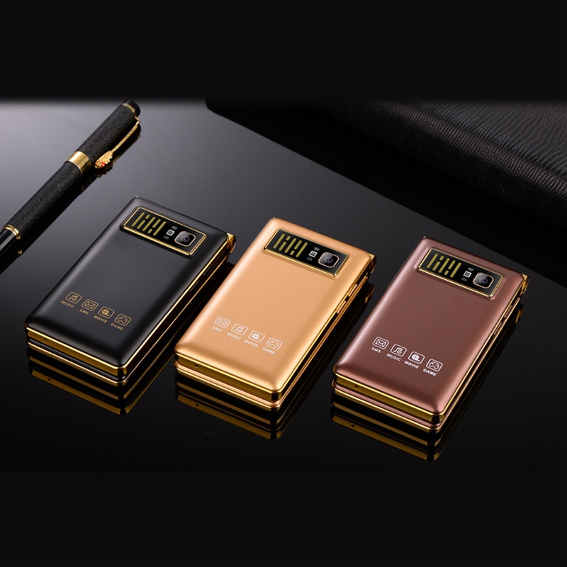 Flip dual screen 3.0&quot; original flip russian keyboard senior touch mobile phone Phone Elder clamshell Cell phones H-mobile