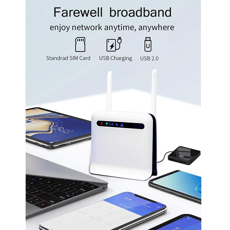 Opq-lukitsemattomat 300 mbps wifi-reitittimet 3g/4g lte mobiilireititin, jossa wan/lan usb 2.0- porttinen sim-korttipaikka langaton reititin