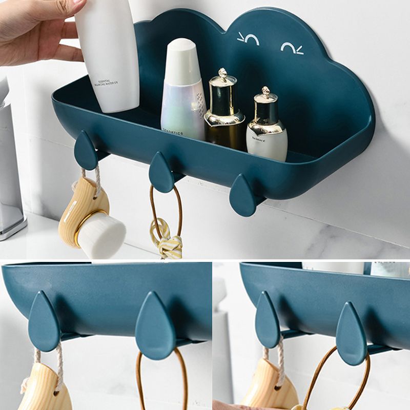 Mooie Wolken Badkamer Muur Gemonteerde Plank Opslag Shampoo Houder Rack Organizer Handdoek Sleutel Hanger Douche Planken