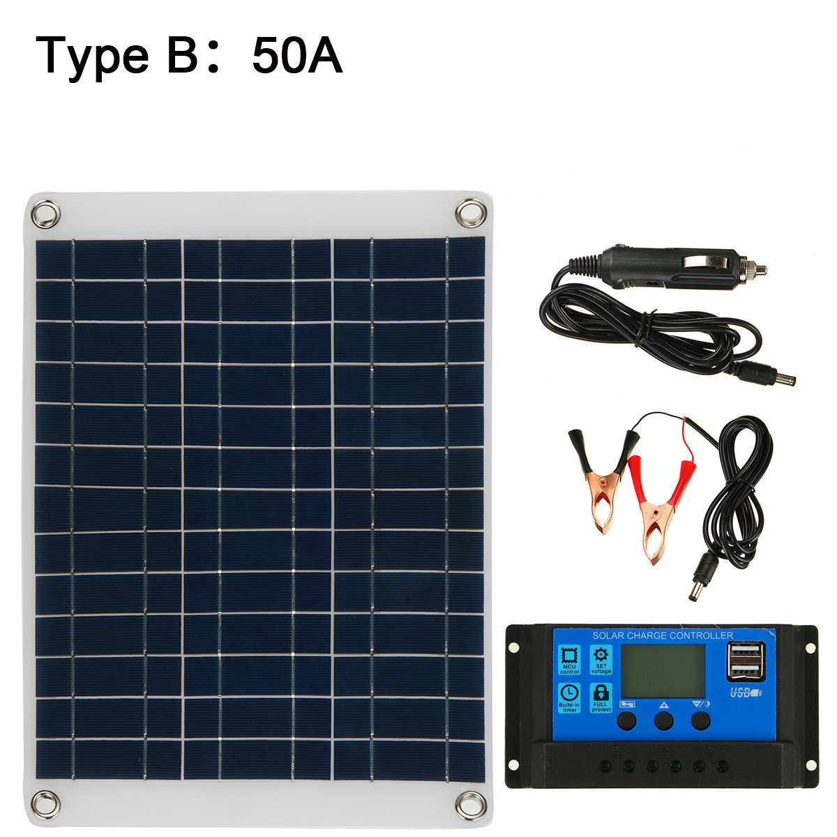 100W Flexibele Zonnepaneel Voor Auto/Boot/Home Solar Batterij Kan Opladen 12V Waterdicht Zonnepaneel met 50/60/80/100A Controller