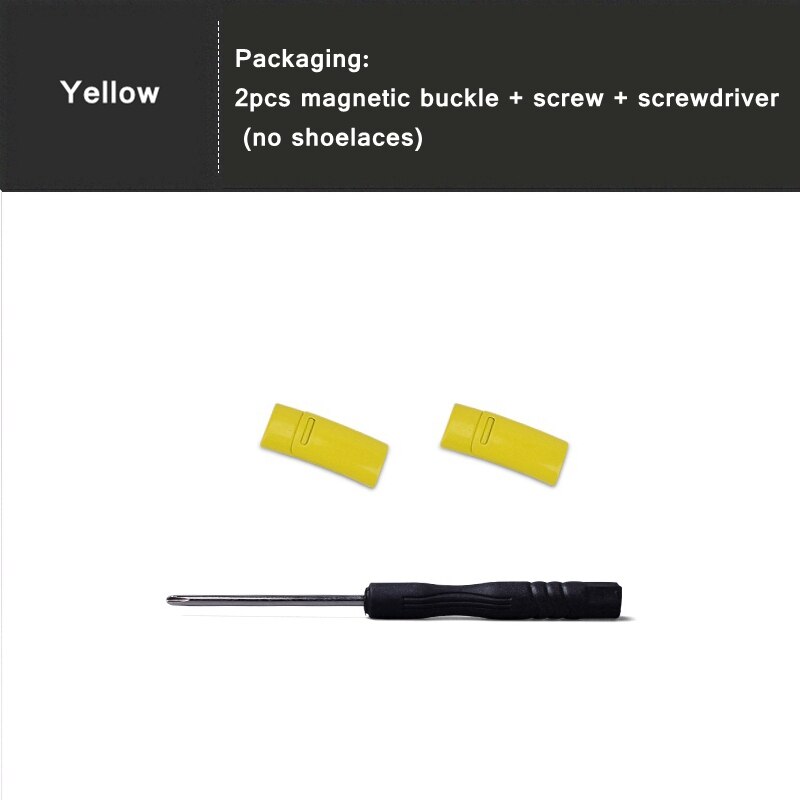 24 couleurs lacet boucle métal verrouillage lacets magnétique boucle accessoires métal dentelle serrure bricolage Sneaker Kits métal dentelle boucle: YELLOW