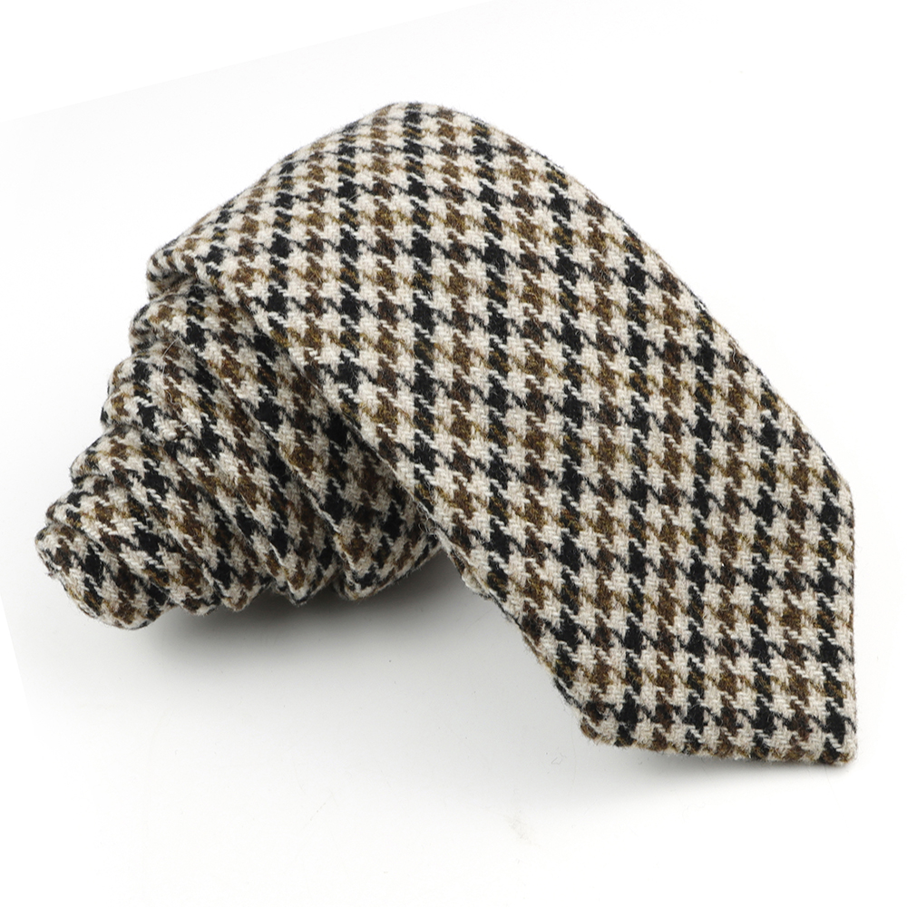 Cravate élégante en laine pour hommes, faite à la main, rayée, couleur kaki, col en coton, pour mariage, fête d'affaires, costume, chemise, accessoire: Vert émeraude