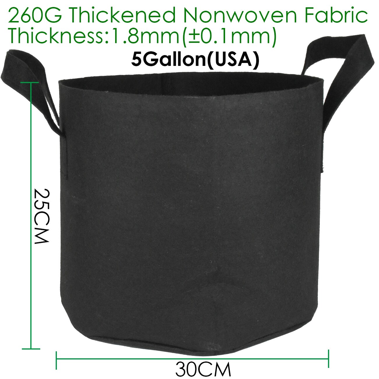 3/5/7/10/15 Gallon Grow Bags Grow Bag Gardening Nonwoven Fabric Grow Pot Vegetable Growing Planter Garden Flower Planting Pots