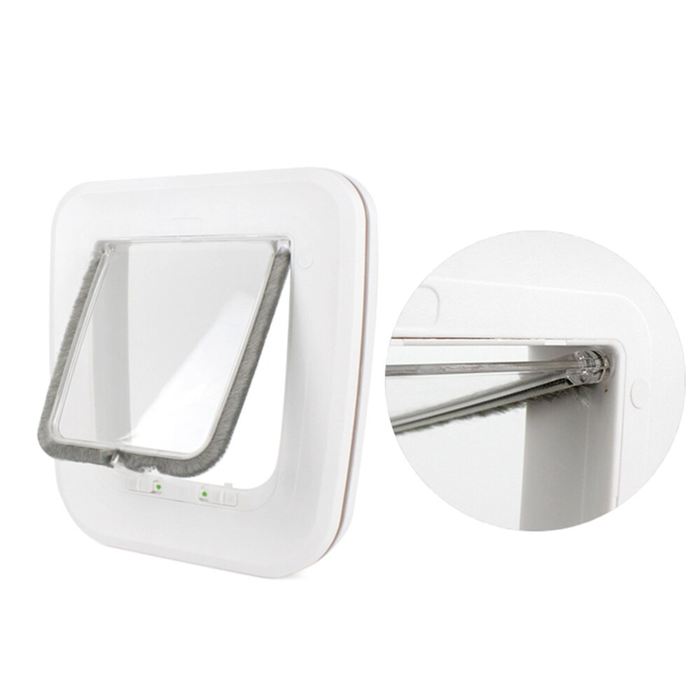 Zwierzęta wejściowe drzwi wyjściowe kot zabezpieczone drzwi otwór artykuły dla zwierząt ABS samozamykające się drzwi (biały)