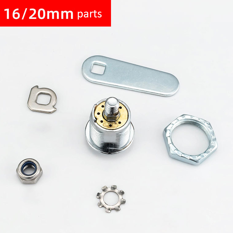 1set 16/20/25/30mm Zinc Alloy Lock Universal Size Key Vending Machine Cylinder Lock Tubular Key Industrial Cabinet Anti-pry