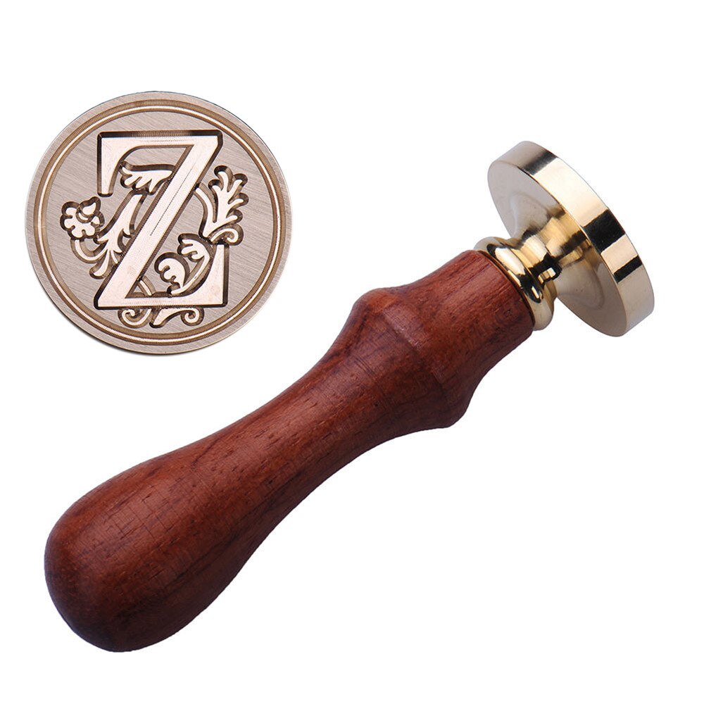 Brand Retro 26 Letter A - Z Wax Seal Stamp Alphabet Letter Wedding Invitation Wood Stamp Kits Replace Head Tools Sets: Z