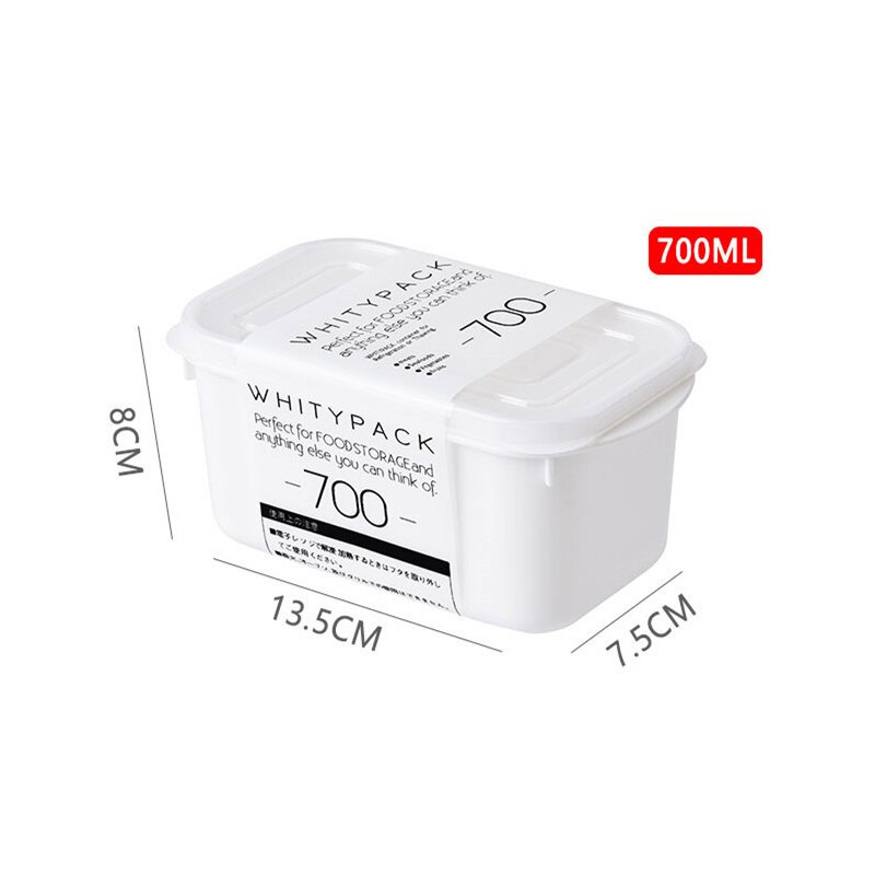 Fiambrera para horno microondas, contenedor de alimentos, caja blanca libre de BAP con tapa esmerilada, material sanitario, contenedor de almacenamiento de alimentos: 700ml