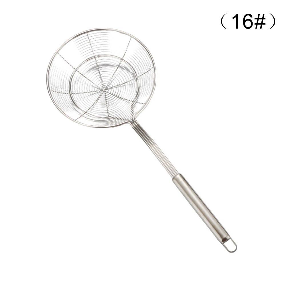 Long Handle Fine Mesh Food Strainer Round 304 Stainless Steel Colander Sieve With Handle Oil Filter Fried Food Grid Strainer