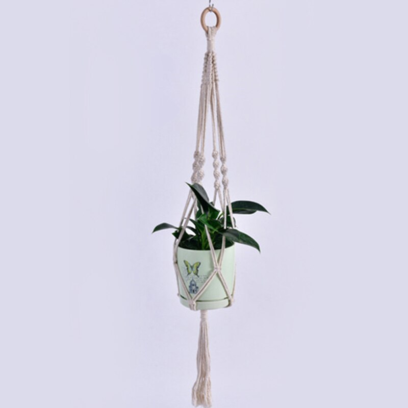 Handmade Hanging Baskets Flowerpot Plant Holder Macrame Plant Hanger Pot Indoor Wall Hanging Planter Hangers Holder Home Decor: 2