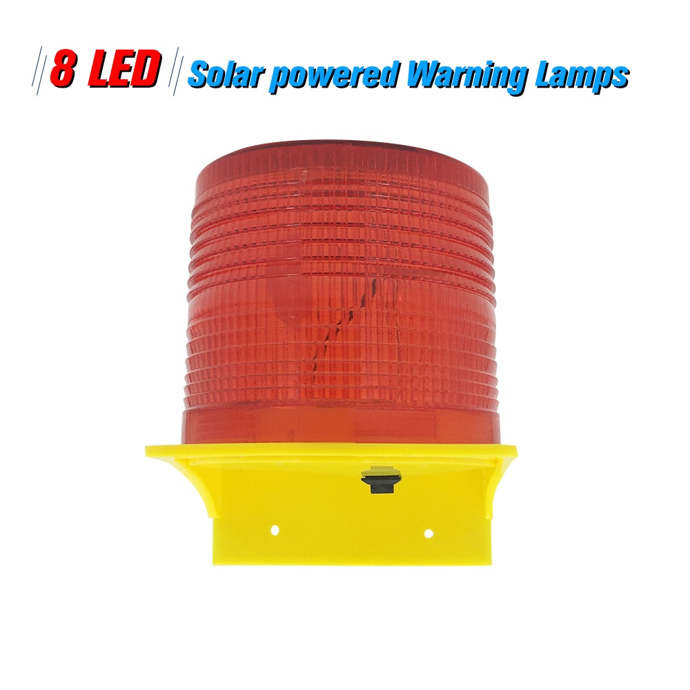 Solar Warning Lights 8pcs Leds Red Light Solar-powered Warning Lamps Obstruction Lamp/ Beacon Light/ Traffic Warning Lights
