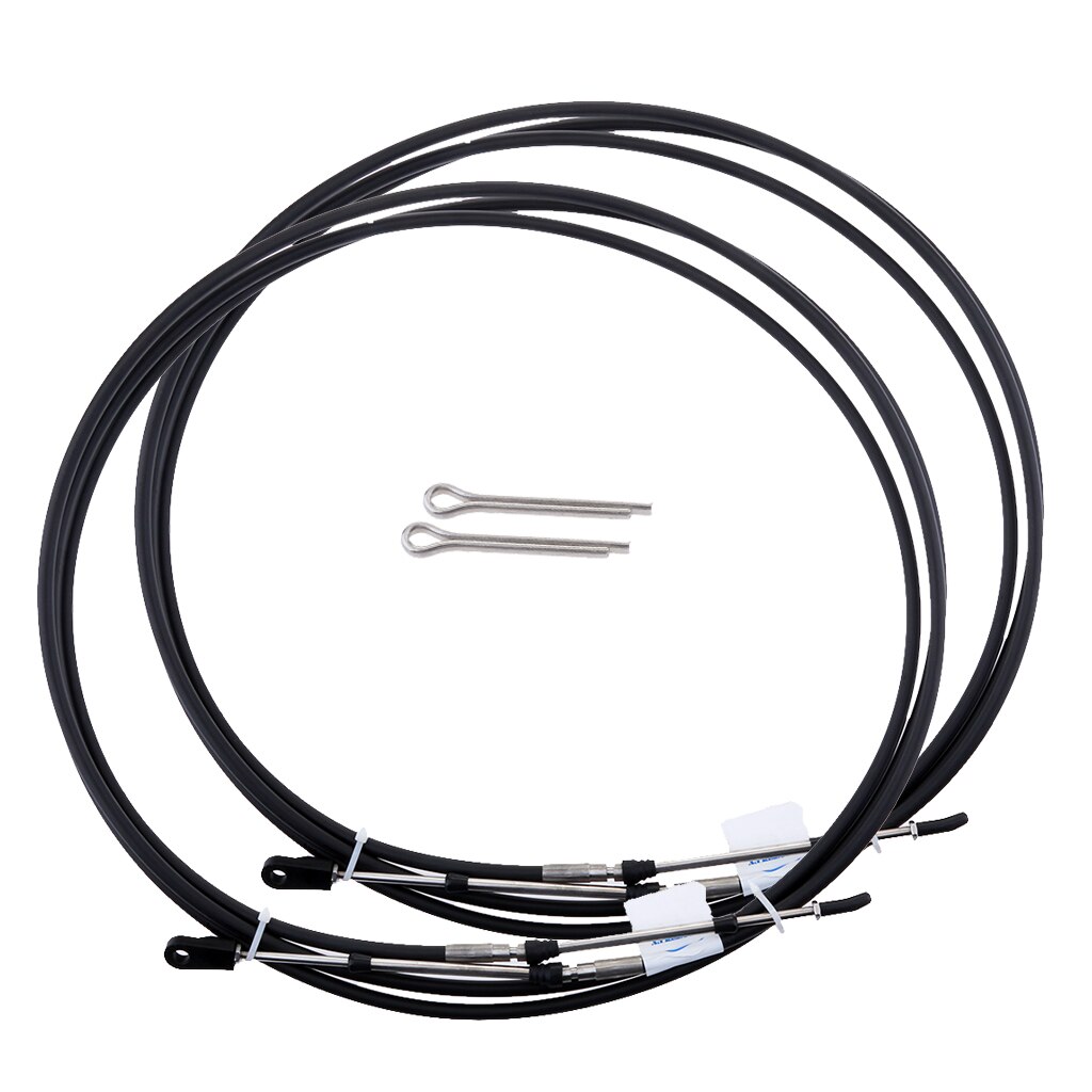 2 uds Cable de acelerador, Cables de Control de cambio de acelerador de motocicleta marina para fueraborda Yamaha, acero inoxidable 12 pies