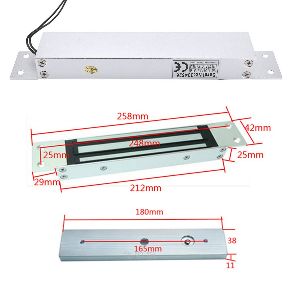 280kg 600BL Mortise Mount Door Magnetic Lock Holding Force For Access control Single Door Magnetic lock with Mortise Mount
