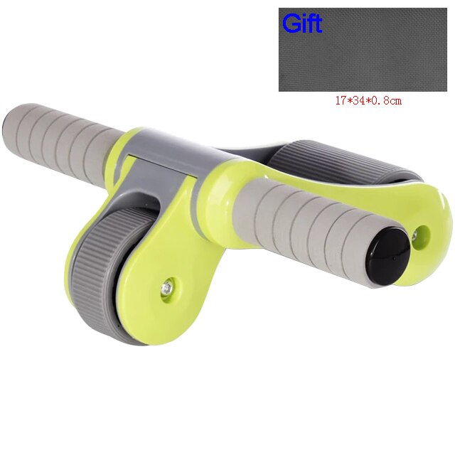 Detachable Fold ABS Double Wheels Ab Rollers Home Mute Women Slim Fitness Gym Coaster Belly Muscle Exercise Strength Training: green