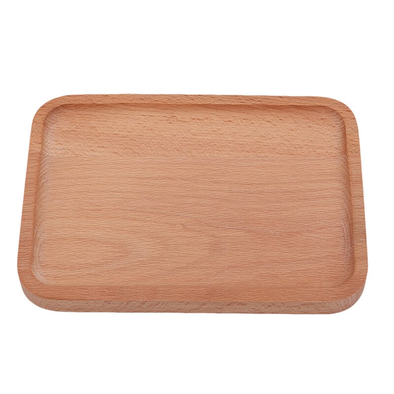 1pc Round Rectangular Wooden Tray Breakfast Food Dinner Dessert Tea Tray Wood Tray Family Kitchen Accessories Organizer: S